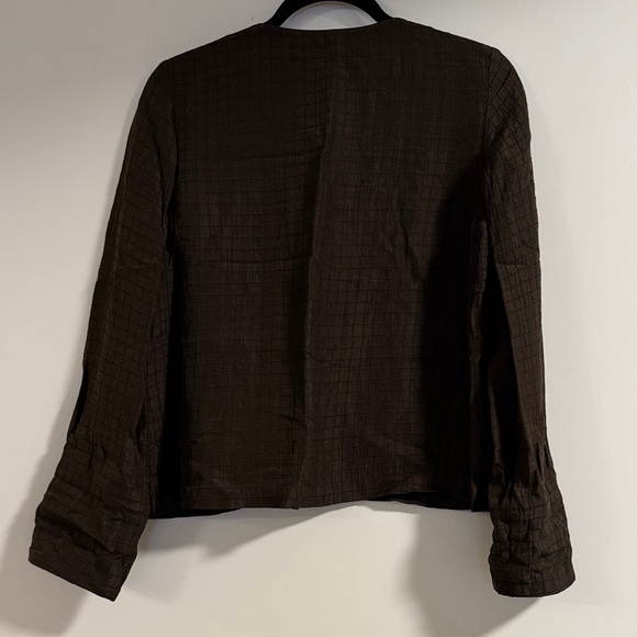 Eileen Fisher Dark Brown Textured Jacket - Picture 4 of 4